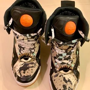 Reebok Women's Eye-Design Sneakers - Black, Cream, and Orange